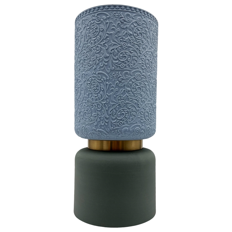 Pemberly Row 12-inch Tall Modern Ceramic Flower Vase in Blue