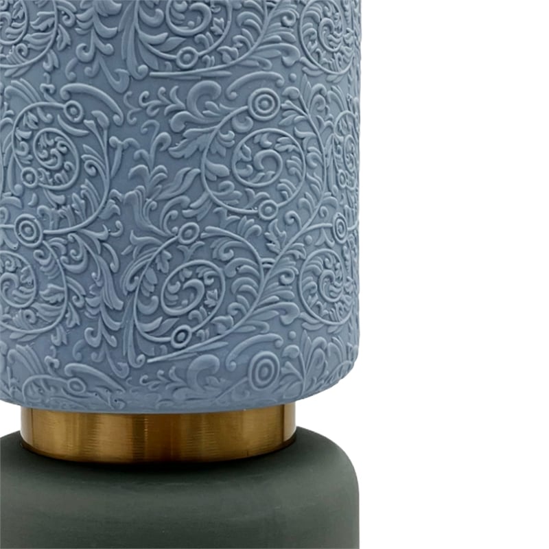 Pemberly Row 12-inch Tall Modern Ceramic Flower Vase in Blue