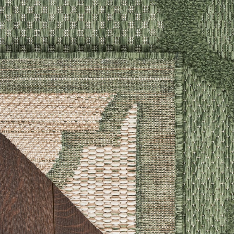 Pemberly Row Contemporary Easy Care Green Fabric Area Rug (4'x6')