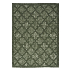 Pemberly Row Contemporary Easy Care Green Fabric Area Rug (4'x6')