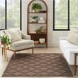 Pemberly Row Contemporary Easy Care Brown Fabric Area Rug (6'x9')