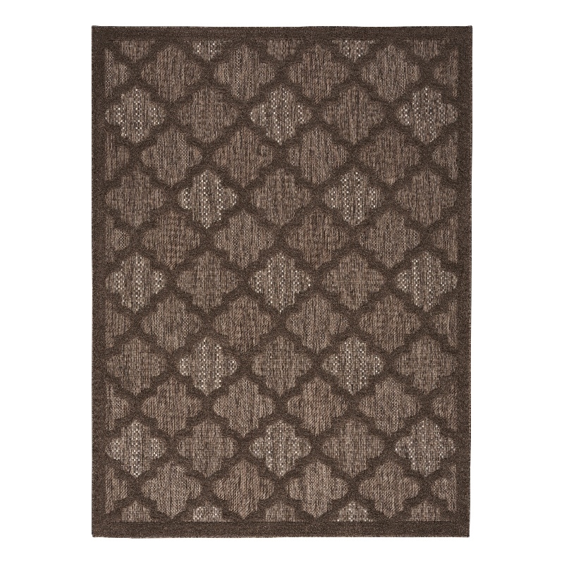 Pemberly Row Contemporary Easy Care Brown Fabric Area Rug (6'x9')
