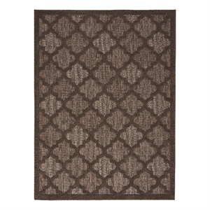 Pemberly Row Contemporary Easy Care Brown Fabric Area Rug (6'x9')