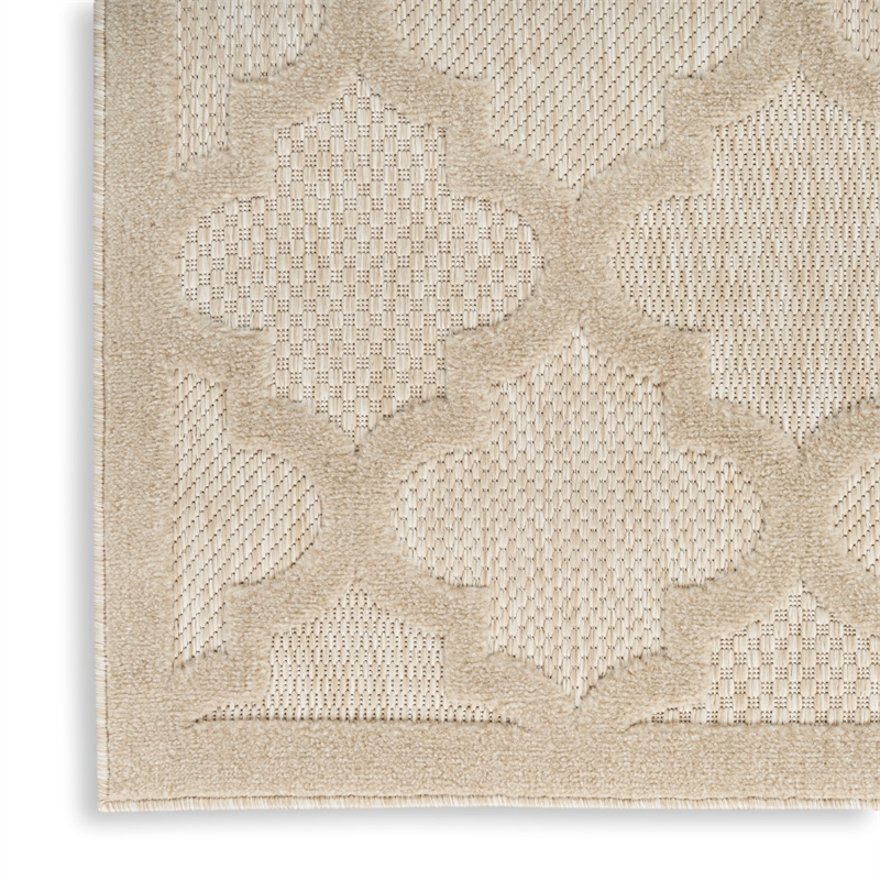 Pemberly Row Contemporary Easy Care Cream Fabric Area Rug (6'x9')