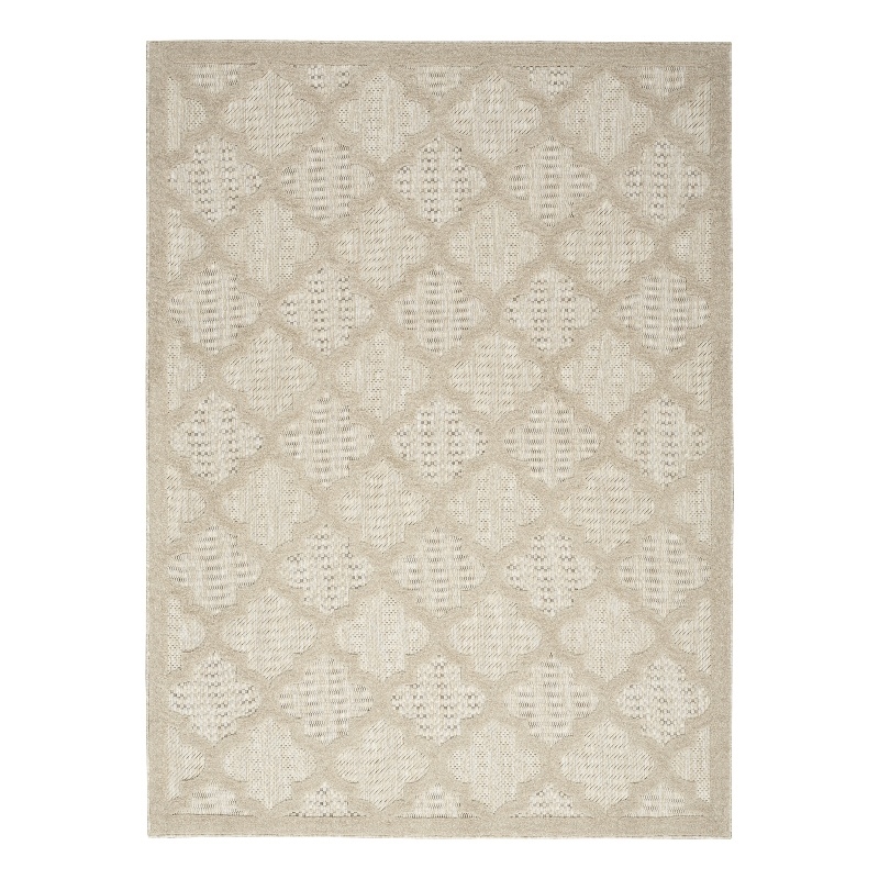 Pemberly Row Contemporary Easy Care Cream Fabric Area Rug (6'x9')