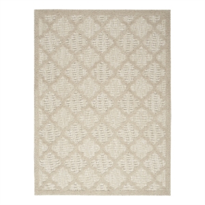 Pemberly Row Contemporary Easy Care Cream Fabric Area Rug (6'x9')
