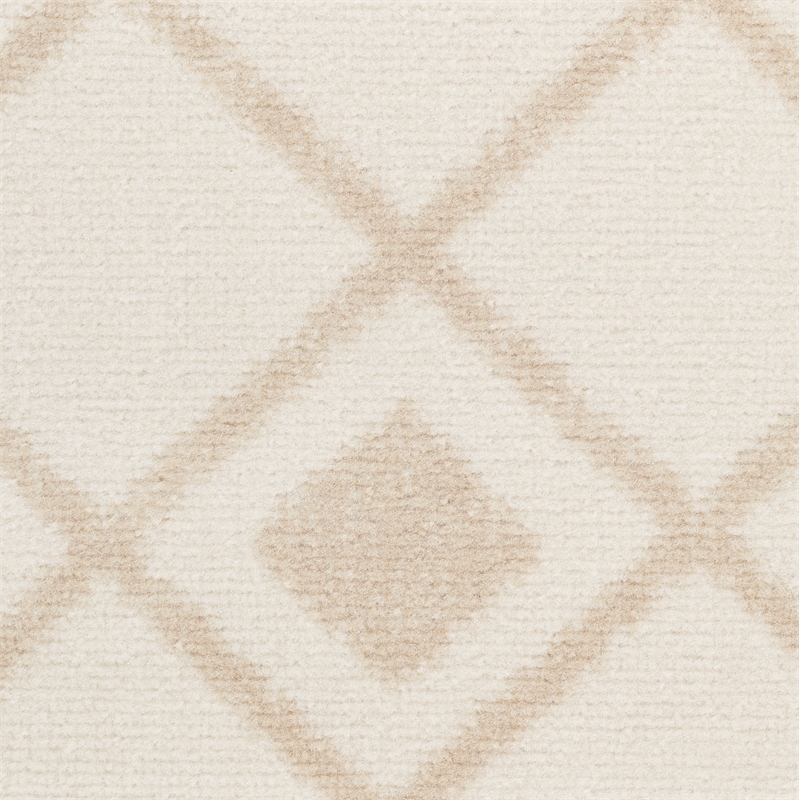 Pemberly Row Transitional Ivory Beige Fabric Bohemian Area Rug (5'x7')