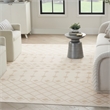 Pemberly Row Transitional Ivory Beige Fabric Bohemian Area Rug (5'x7')
