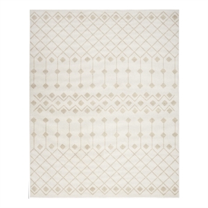 Pemberly Row Transitional Ivory Beige Fabric Bohemian Area Rug (8'x10')
