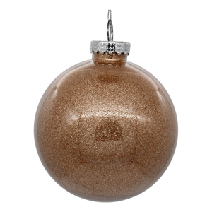 Pemberly Row Traditional 3&quot Cafe Latte Glitter Clear Ball 12/Bag