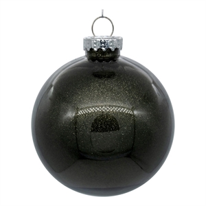 Pemberly Row Traditional 3&quot Gunmetal Glitter Clear Ball 12/Bag