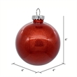 Pemberly Row Traditional Decorative 4-inch Red Glitter Clear Ball 6/Bag