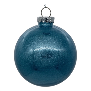 Pemberly Row Traditional 4&quot Baby Blue Glitter Clear Ball 6/Bag