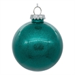Pemberly Row Traditional Decorative 4-inch Teal Glitter Clear Ball 6/Bag