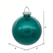 Pemberly Row Traditional Decorative 4-inch Teal Glitter Clear Ball 6/Bag