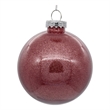 Pemberly Row Traditional Decorative 4-inch Mauve Glitter Clear Ball 6/Bag