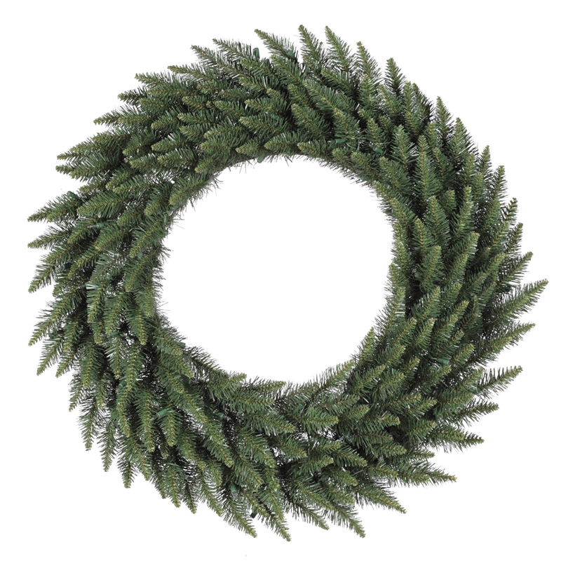 Pemberly Row Plastic Artificial Christmas Wreath with 1800 PVC Tips in Green