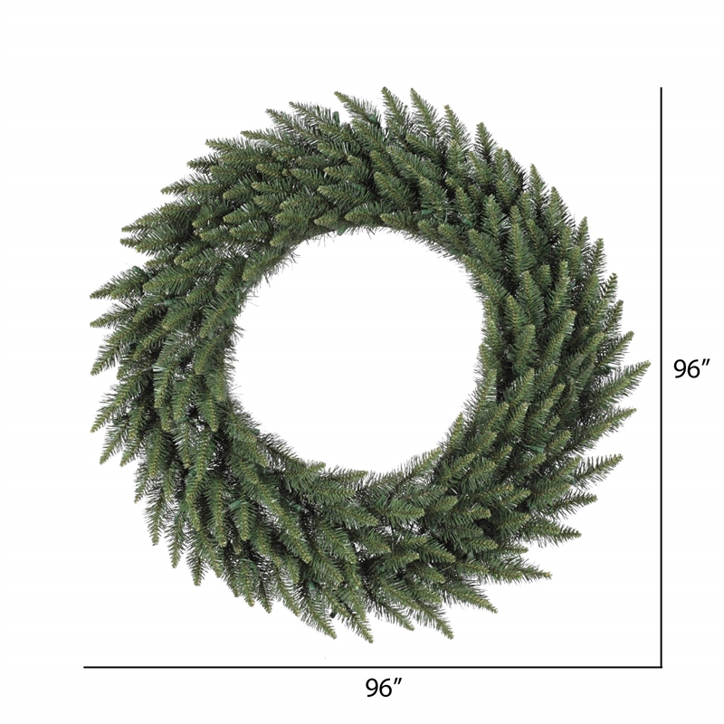 Pemberly Row Plastic Artificial Christmas Wreath with 1800 PVC Tips in Green