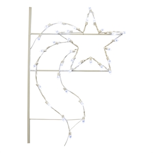 Pemberly Row Metal Star Decoration with 35 LED Lights in Pure White