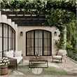 Pemberly Row Contemporary Home Garden Oasis 8'x10' Green Ivory Area Rug