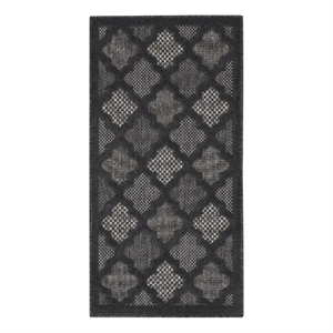 Pemberly Row Easy Care Charcoal Black Fabric Modern Area Rug (3'x5')