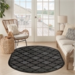 Pemberly Row Easy Care 6'x9' Oval Charcoal Black Fabric Modern Area Rug