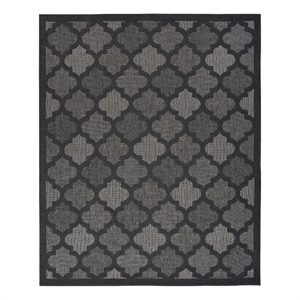 Pemberly Row Easy Care 10'x14' Charcoal Black Fabric Modern Area Rug