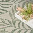 Pemberly Row Contemporary Home Garden Oasis 9'x12' Ivory Green Area Rug