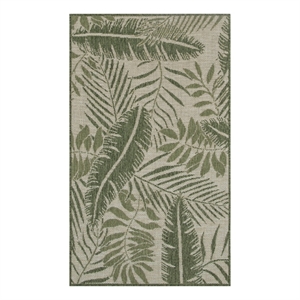 Pemberly Row Contemporary Home Garden Oasis 3'x5' Ivory Green Area Rug