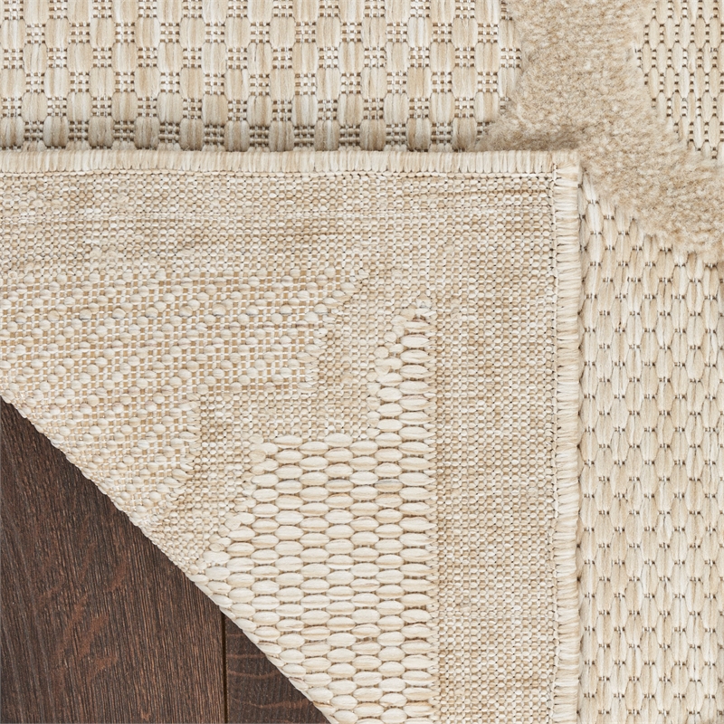 Pemberly Row Contemporary Easy Care Cream Fabric Area Rug (2'x4')