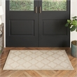 Pemberly Row Contemporary Easy Care Cream Fabric Area Rug (2'x4')