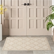 Pemberly Row Contemporary Easy Care Cream Fabric Area Rug (2'x4')
