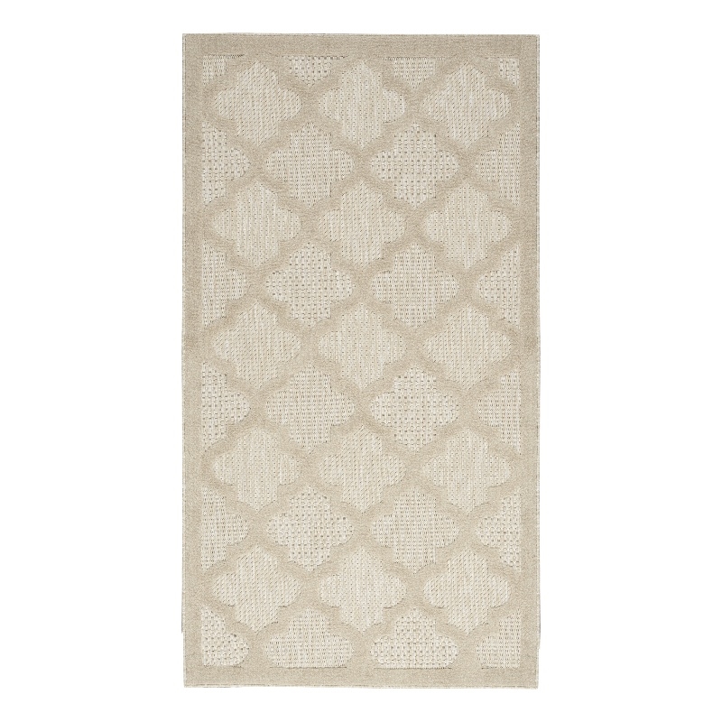 Pemberly Row Contemporary Easy Care Cream Fabric Area Rug (2'x4')