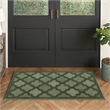 Pemberly Row Contemporary Easy Care Green Fabric Area Rug (2'x4')