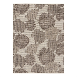 Pemberly Row Garden Oasis 60&quotx84&quot Polypropylene Fabric Area Rug in Natural