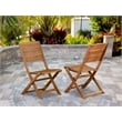 Pemberly Row Contemporary 2-Piece Foldable Patio Chair in Natural Oil