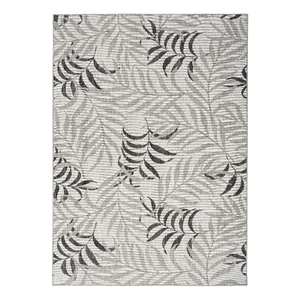Pemberly Row Contemporary Home Garden Oasis 6'x9' Fabric Grey Area Rug