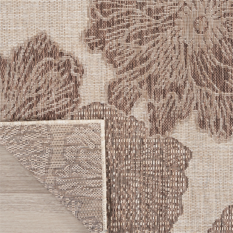 Pemberly Row Home Garden Oasis 6'x9' Fabric Natural Area Rug