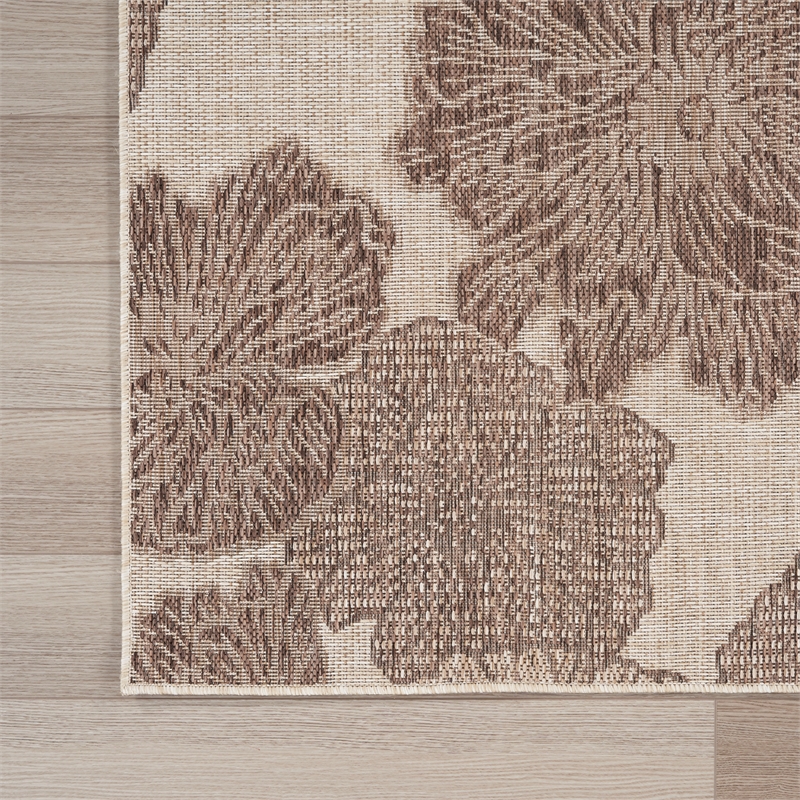 Pemberly Row Home Garden Oasis 6'x9' Fabric Natural Area Rug