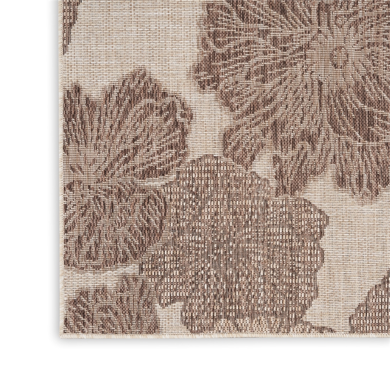 Pemberly Row Home Garden Oasis 6'x9' Fabric Natural Area Rug