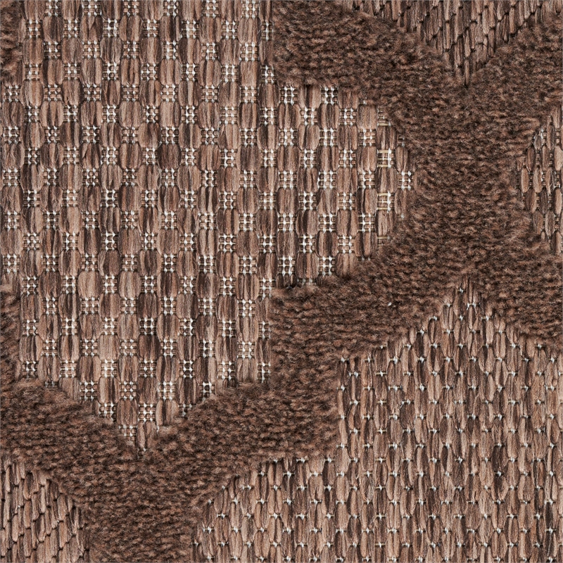 Pemberly Row Contemporary Easy Care Brown Fabric Area Rug (2'x4')
