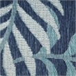 Pemberly Row Contemporary Home Garden Oasis 5'x7' Fabric Navy Area Rug