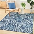 Pemberly Row Contemporary Home Garden Oasis 5'x7' Fabric Navy Area Rug
