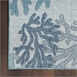 Pemberly Row Contemporary Home Garden Oasis 5'x7' Fabric Blue Area Rug