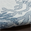 Pemberly Row Contemporary Home Garden Oasis 5'x7' Fabric Blue Area Rug
