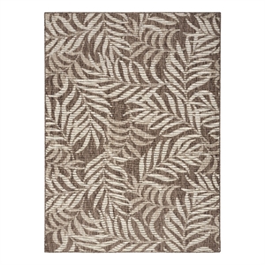 Pemberly Row Contemporary Home Garden Oasis 5'x7' Fabric Mocha Area Rug