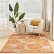 Pemberly Row Contemporary Home Garden Oasis 5'x7' Fabric Coral Area Rug