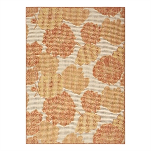 Pemberly Row Contemporary Home Garden Oasis 5'x7' Fabric Coral Area Rug