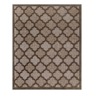 Pemberly Row Easy Care Brown Fabric Modern Area Rug (8'x10')