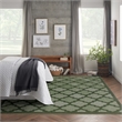 Pemberly Row Easy Care Green Fabric Modern Area Rug (8'x10')